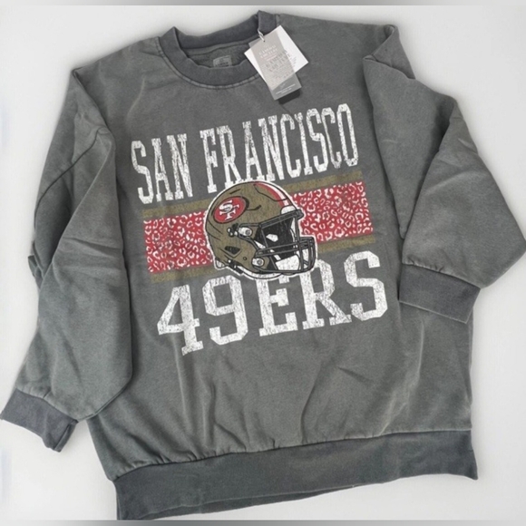 Grey San Francisco 49ers Couture Sweater - Picture 1 of 2